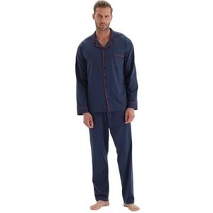 Dagi Katoenen pyjama voor heren, marineblauw, S, marineblauw, S, Navy Blauw