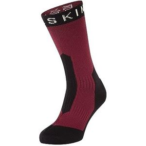 SEALSKINZ Stanfield waterdichte halflange sokken voor extreem koud weer, Stanfield, middellange sokken, waterdicht, voor extreem koud weer, uniseks, 1 stuk, Rood/Zwart