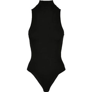 Urban Classics Mouwloze body voor dames met schildpadkraag, drukknoopsluiting, brede hals en mouwen, rolkraag, maat XS tot 5XL, zwart.