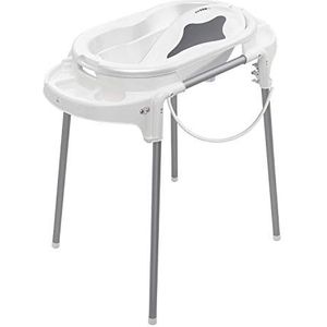 Rotho Babydesign TOP Badstation met badkuip voor baby's, badhouder, badkuiprugleuning en afvoerslang, 0-12 maanden, Sky Blue, 21042 0001 01