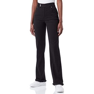 MOSCHINO Stretch Lyocell Gabardine met matchng logo achterkant tag broek, zwart, W27 dames, zwart.