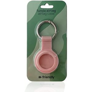 Friendly AirTag sleutelhanger, siliconen beschermhoes voor sleutels, huisdieren, rugzak, sleutelhanger, roze