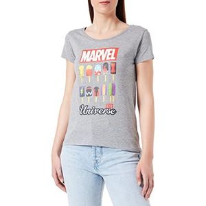 Marvel Womarcots032 T-shirt voor dames, Grijs Melange