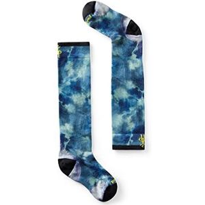Smartwool Junior Ski Zero Cushion Tie Dye Print OTC Socks Unisex-Adult, Deep Navy, L
