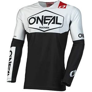 O'NEAL | Motorcross shirt met lange mouwen | MX Enduro DH FR Downhill Freeride | Atletische pasvorm, sneldrogend, mouwen zonder manchetten | Mayhem Youth Jersey HEXX V.23 | Kinderen, Zwart/Wit
