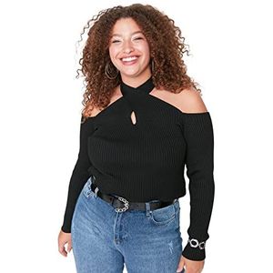 TRENDYOL Sweat-shirt femme, Noir, 4XL grande taille