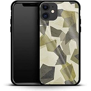 caseable Apple iPhone 11 hoes luxe glas beschermhoes schokbestendig krasbestendig bont design camouflage groen