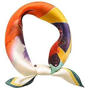 ANDANTINO Sjaal van 100% echte moerbeizijde – 53,3 x 53,3 cm – lichte sjaal – dames en heren – kleine vierkante sjaals met digitaal bedrukte sjaal, aquarelverf