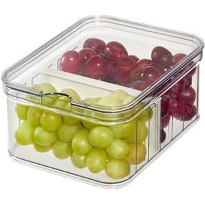 iDesign opbergdoos voor koelkast, kleine voedselcontainers van BPA-vrij kunststof, bewaardozen voor keuken of kantoor, transparant