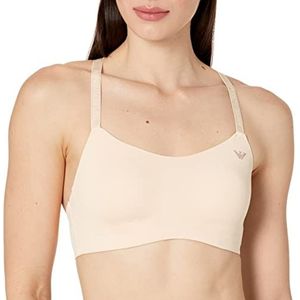 Emporio Armani Women's Second Skin Microfiber & Lace Bra Soutien-Gorge rembourré Femme, Yogurt, XS