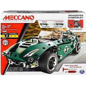 MECCANO - Retro combinatie, 5 modellen – uitvindingsset met 174 delen, 1 retro wrijving motor en 2 gereedschappen – bouwspel – 6040176 – speelgoed voor kinderen vanaf 8 jaar