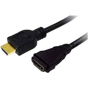 LogiLink CH0058 HDMI-kabel 1,4 mannelijk op vrouwelijk, 5 m, zwart