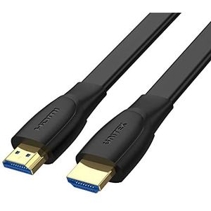 UNITEK Hoogwaardige HDMI 2.0 platte kabel voor Ultra HD 4K @ 60Hz overdracht tot 18 Gbps Ondersteunt HDR10 HDCP 2.2 Ethernet 5M verguld