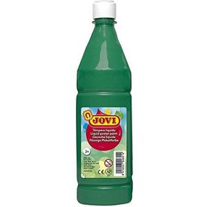 Jovi - Vloeibare gouache, fles van 1 l, kleur donkergroen, kleur op basis van natuurlijke ingrediënten, gemakkelijk te wassen, glutenvrij, ideaal voor school (5119)