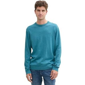 TOM TAILOR 1039810 Sweatshirt voor heren, 36299 - Bright Teal Melange