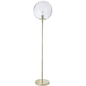 LUSSIOL Globus lamp, decoratieve vloerlamp metaal/glas, 40 W, goud/messing, Ø 34 x H 160 cm