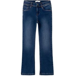 NAME IT Nkfsalli Boot Fleece Jeans 6427-an O Jeansbroek voor meisjes (1 stuk), Donkerblauw denim