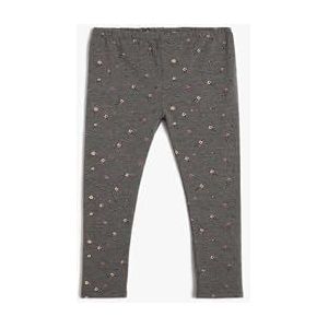 Koton Babygirl Legging imprimé floral avec taille élastique, Gris Design (0d4), 2-3 Jahre