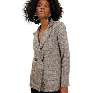 Trendyol Veste blazer droite à manches longues pour femme, anthrazit, 36