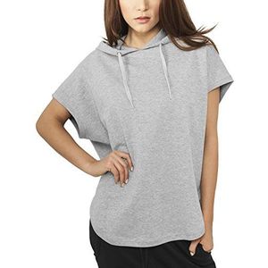 Urban Classics Mouwloos sweatshirt met capuchon voor dames, grijs.