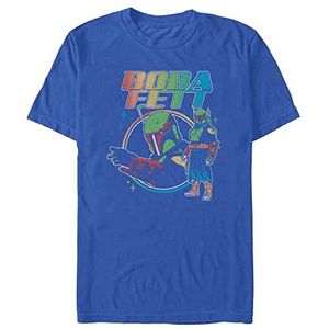 Star Wars Bright Boba Organic, Bright Blue, Unisex T-shirt met korte mouwen, XXL, Helder blauw