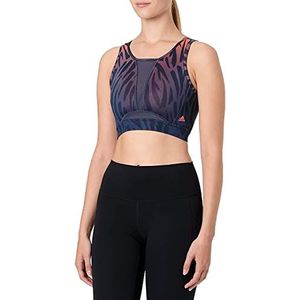 adidas HA4324 TRN TIGR AOP Sportbeha voor dames, semi-turbo/shadow navy/print XSAC, Veelkleurig (Semi Turbo/Shadow Navy/Print)