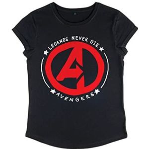 Marvel Avengers Classic-Legends Never de Women's Rold Damesshirt met lange mouwen, zwart.