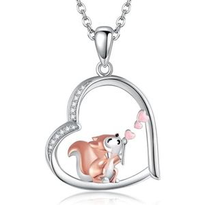 HUKKUN 925 Zilveren Kat/Olifant/Narwal/Konijn/Varken/Hond/Beer Ketting Hanger Ketting Vrouw Sieraden Geschenken voor Vrouwen, Sterling Zilver