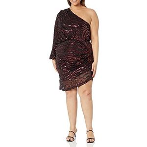 City Chic Dameskleding City Chic Plus Size Pailletten Stripe, robijn, 48 - grote maat, Ruby