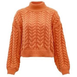 myMo Pull tricoté pour femme avec col roulé en polyester orange Taille XS/S, Orange, XS
