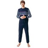 Damart Thermolactyl pyjamaset voor heren, marineblauw gestreept