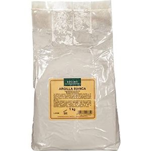 Supergeventileerde witte klei voor zuiverende behandelingen van huid en haar, 1 kg, plantaardig product, gemaakt in Italië