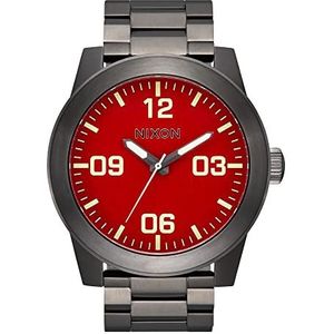 Nixon Herenhorloge met armband van roestvrij staal A346-2100-00, rood, armband, Rood, armband
