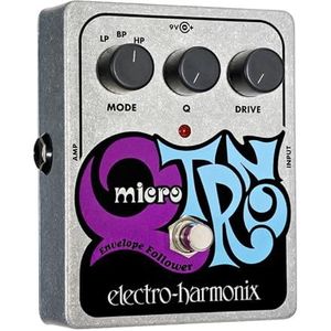 Electro Harmonix Micro Q-Tron pedaal voor elektrische gitaar, zilverkleurig