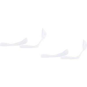 ESPRIT Solid Low 2 stuks onzichtbare sokken voor dames, biologisch katoen, duurzaam, beige, wit, zwart, voetbescherming met ultra-lage hals, anti-slipsysteem op de hiel, 2 paar, Wit (Wit 2000)