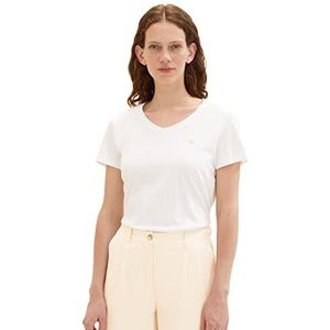 TOM TAILOR 1037406 T-shirt met print voor dames, 1 stuk, 10315 - Whisper White