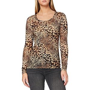 SPARKZ COPENHAGEN Amira Top dames T-shirt met lange mouwen, bruin (Leopard 254)