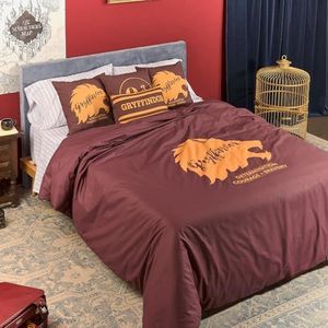Bellum Harry Potter dekbedovertrek met knopen, 100% katoen, model Gryffindor Values voor 180 cm breed bed (260 x 240 cm)
