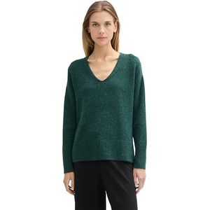 TOM TAILOR Denim Pull pour femme, 10592 - Midnight Forest Green Mélange, XS