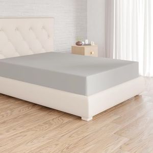 Amazon Basics Hoeslaken Microvezel, Grijs, 200 x 200 x 30 cm