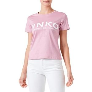 Pinko Quentin T-shirt Jersey Mercerisé Logo And Cities Femme, N98_Fumée orchidée, XS