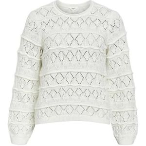 Object Pull en tricot Objliva L/S col rond Noos pour femme, Cloud Dancer, M