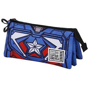 Captain America Tekk Kostuum-2.0 Fan Pennenetui, 3-voudig, blauw, één maat, 2.0 FAN drievoudige tas voor kostuum Tekk, Blauw, 2.0 FAN Drievoudig etui voor Tekk-kostuum