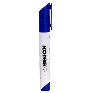 Kores - K-Marker XW1: 12 stuks blauwe whiteboard-markers met ronde punt, droog afwisbaar en vrijwel geurloos, school- en kantoorbenodigdheden