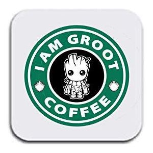 Onderzetters van hout met opschrift ""I am Groot Coffee Gardens of The Galaxy