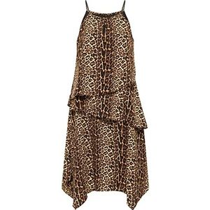 IKITA Robe pour femme avec imprimé léopard 19222828-IK01, beige léopard, taille XS, Robe avec imprimé léopard, XS