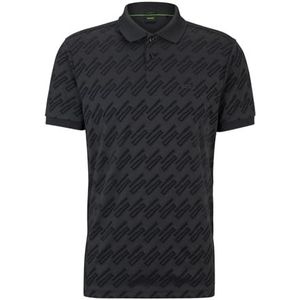 BOSS Hommes Pirax Polo Relaxed Fit avec monogrammes Jacquard, Charcoal16, L