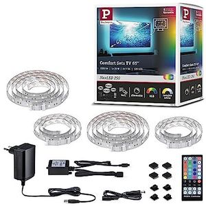 Paulmann 78876 MaxLED 250 LED Strip Basisset TV Comfort 65 inch 4,3 m 22W 234 lm/m 28 LEDS/m RGBW + 24 VA dimbaar, materiaal kunststof, 22 W, zilver