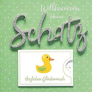 Lettering Surprise geboortekaart ""Welkom Petit Schatz"", 15 x 15 cm