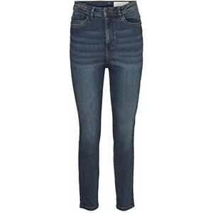 NOISY MAY Cropped High Waist Skinny Jeans NMAGNES Medium Blue Denim